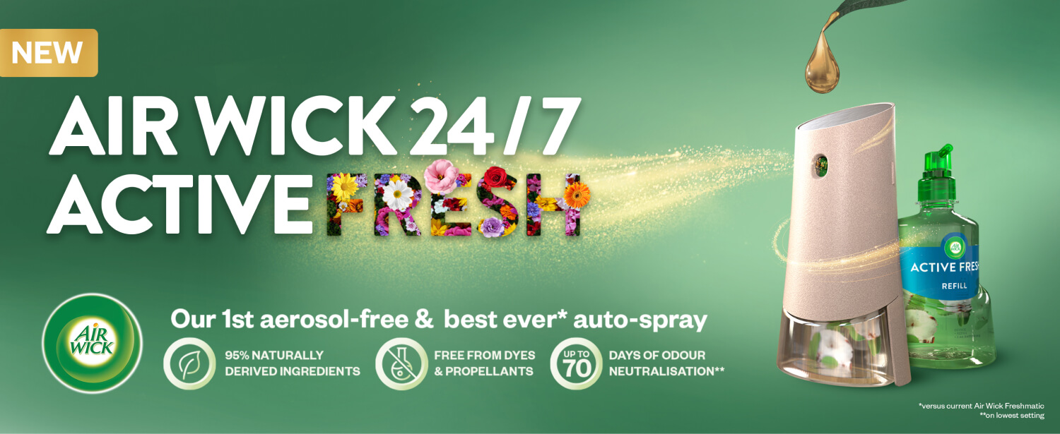 Air Wick Active Fresh : Sprays automatiques sans gaz et Diffuseurs continus  
