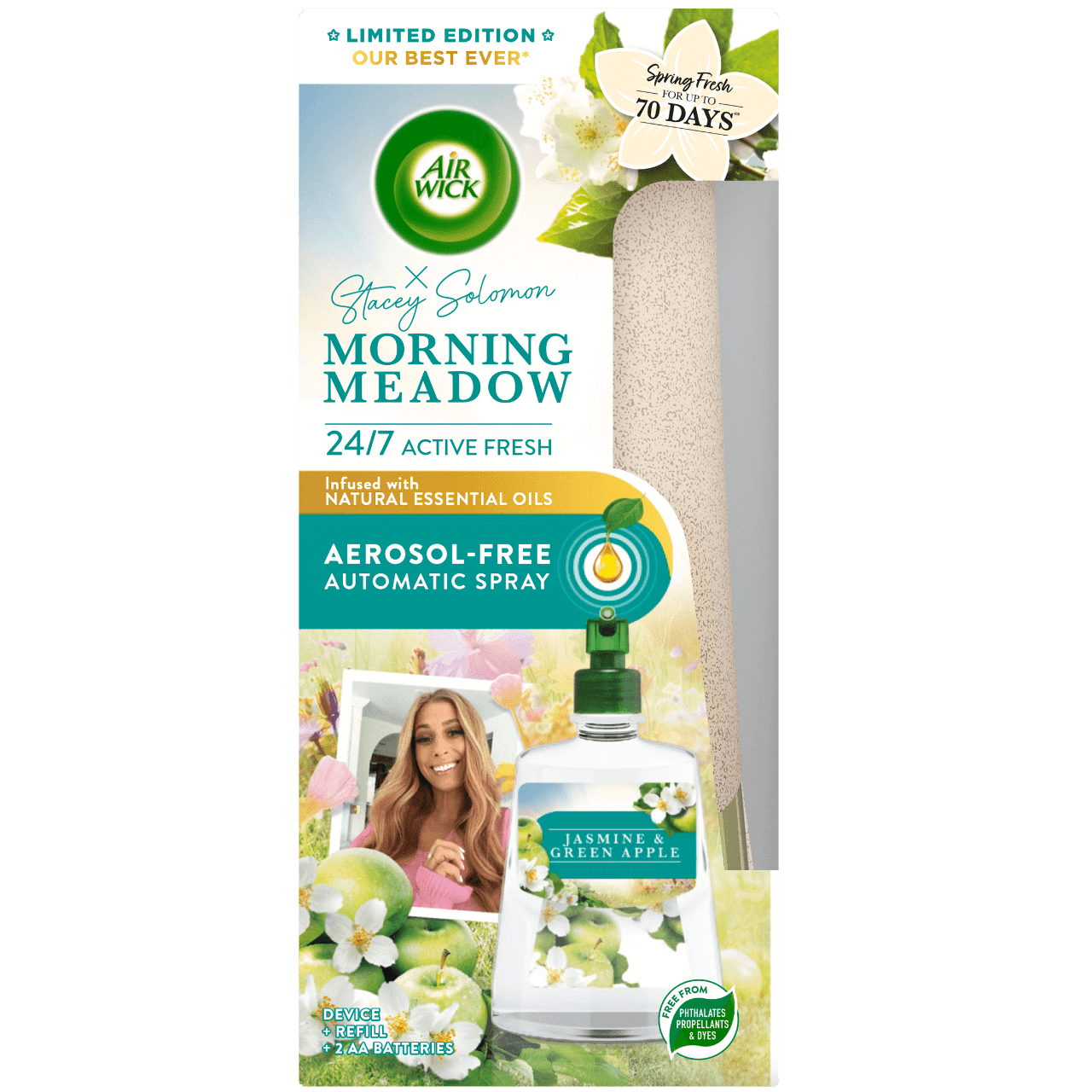 Air Freshener Auto Spray - Stacey Solomon Morning Meadow. Jasmine & Green Apple Fragrance