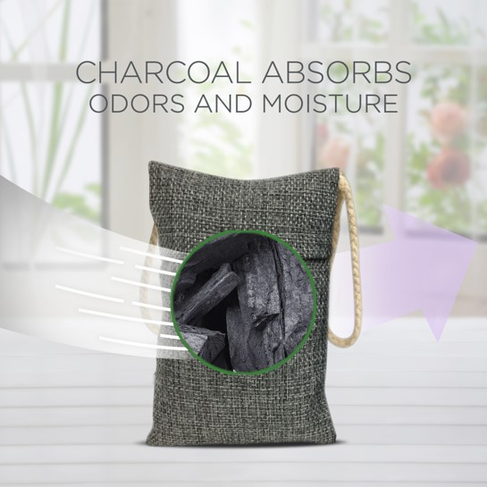 Charcoal absorbing shop bags